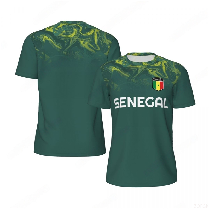 ファッションセネガル国旗グラフィックサッカー Tシャツ男性ト - Tee Graphic Print のレビューと価格