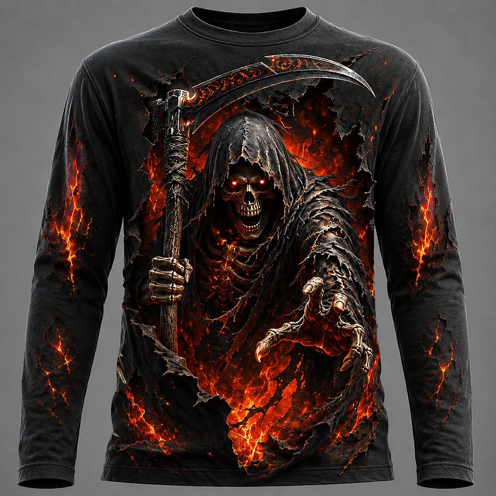 ハロウィン男性 3D グラフィックプリント長袖 Tシャツゴシ - Tee Graphic Print のレビューと価格