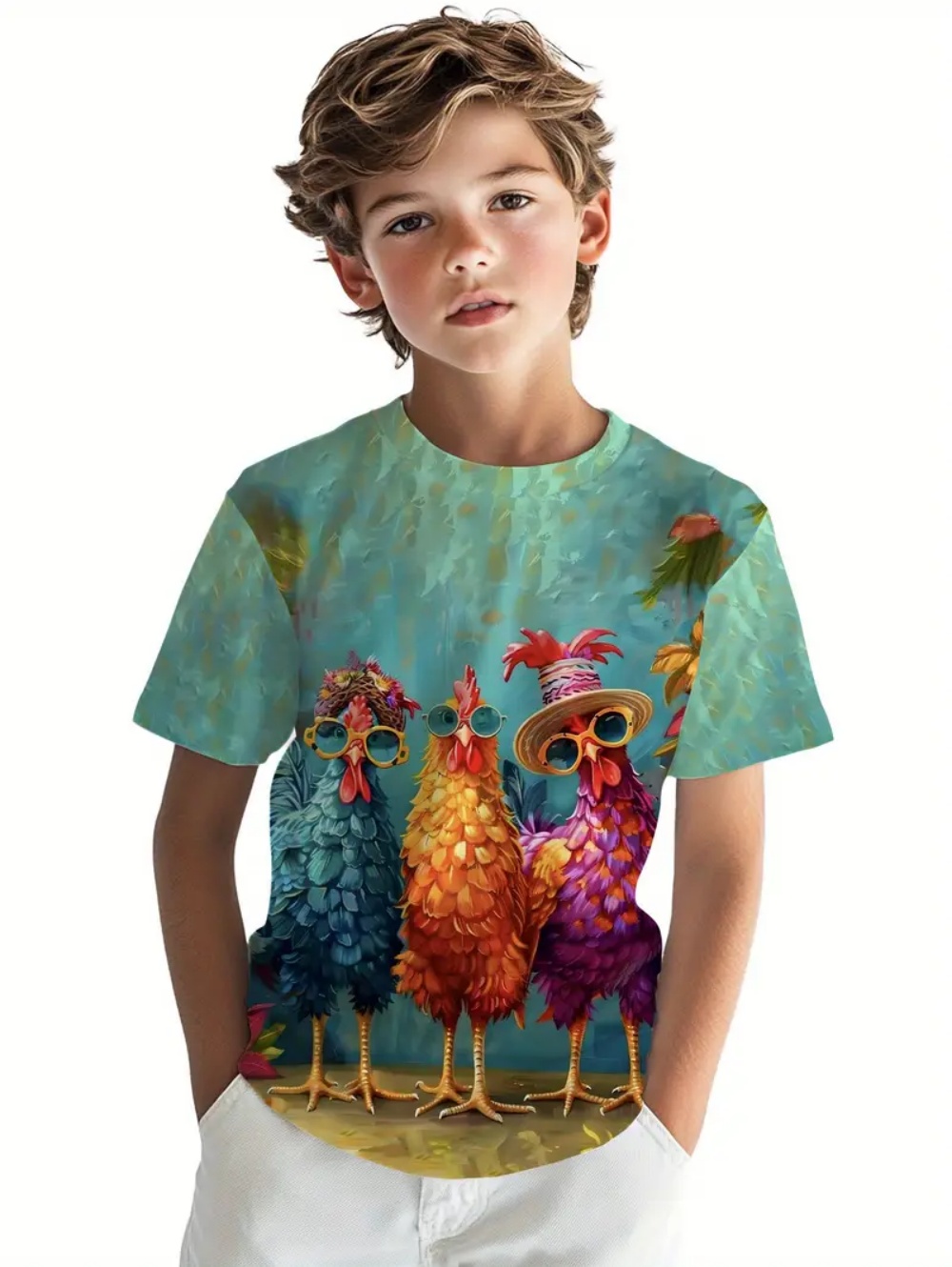 キッズ トロピカル マコアオウム ビーチプリント 半袖 Tシ - Tee Graphic Print のレビューと価格