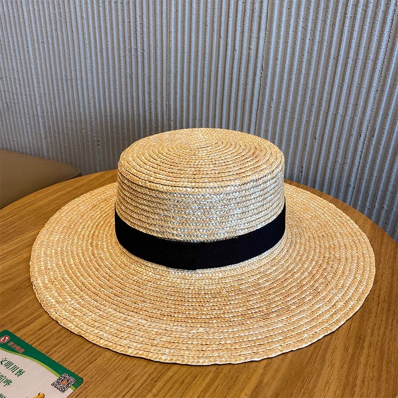 ボーターストローハット フランス風 エレガントなスクエアリボ - Bucket Hat Straw のレビューと価格