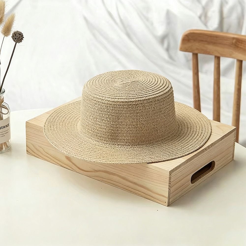 ファッショナブルなつば広麦わら帽子レディース手織り麦わらフラ - Bucket Hat Straw のレビューと価格