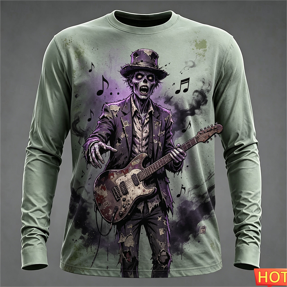 秋冬メンズ長袖Tシャツ ハロウィン 3Dサムライ ストリート - Tee Graphic Print のレビューと価格